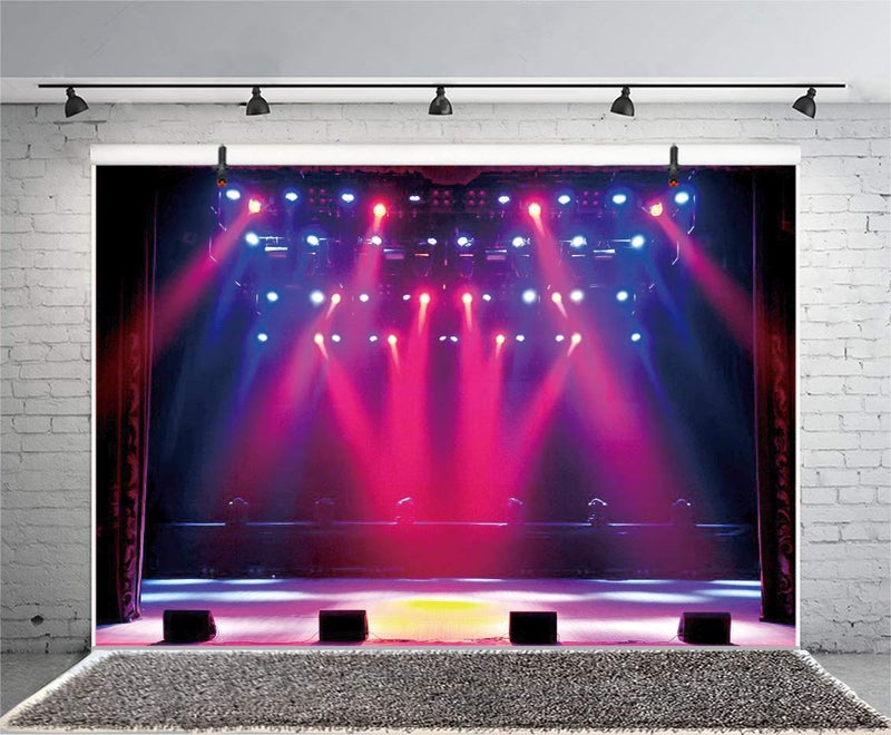 Leyiyi 7x5ft Stage Spotlight Backdrop Concert Live Plateform Banner Gloomy Night Scenic Background Superstar Drama Play Music Show Kids Birthday Adults Vlogger Portrait Studio Prop Vinyl Wallpaper - Image 4